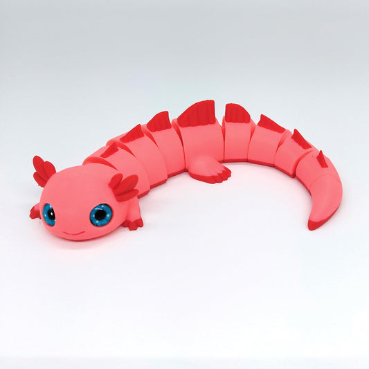 Toypetals Articulated Axolotl Lizard – 3D Printed Cute Reptile Figure, Flexible Poseable Animal Toy, Collectible Desk Decor, Sensory Fidget, Gift for Reptile Lovers