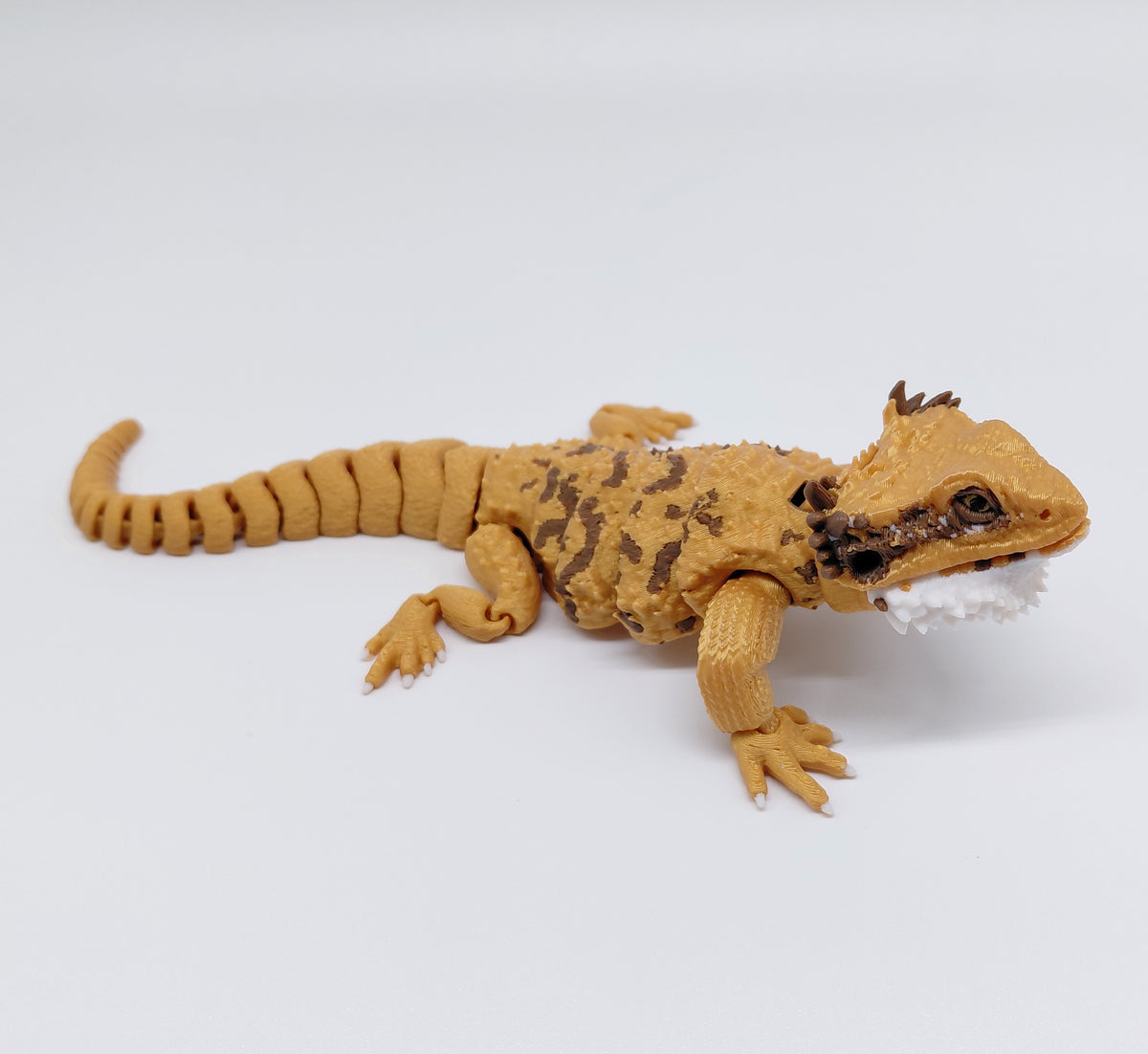 Toypetals Articulated Bearded Dragon Lizard – 3D Printed Realistic Reptile Figure, Flexible Poseable Animal Toy, Collectible Desk Decor, Sensory Fidget, Gift for Reptile Lovers (Gold)