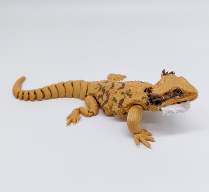 Toypetals Articulated Bearded Dragon Lizard – 3D Printed Realistic Reptile Figure, Flexible Poseable Animal Toy, Collectible Desk Decor, Sensory Fidget, Gift for Reptile Lovers (Gold)