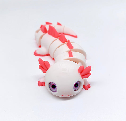 Toypetals Articulated Axolotl Lizard – 3D Printed Cute Reptile Figure, Flexible Poseable Animal Toy, Collectible Desk Decor, Sensory Fidget, Gift for Reptile Lovers