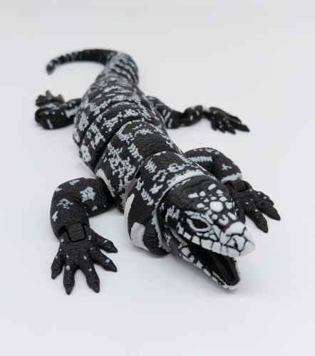 Articulated Tegu Lizard – 3D Printed Realistic Reptile Figure, Flexible Poseable Animal Toy, Collectible Desk Decor, Sensory Fidget, Gift for Reptile Lovers