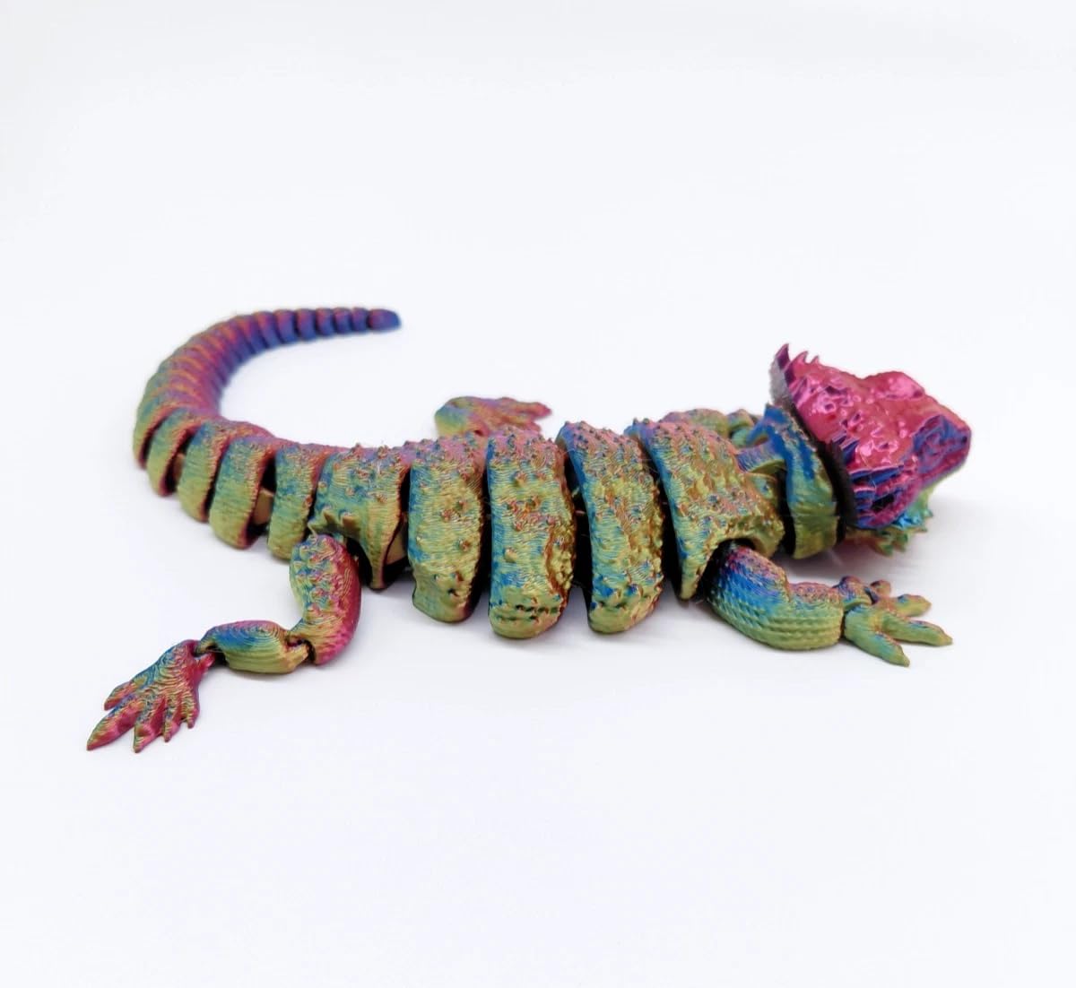 Toypetals Articulated Bearded Dragon Lizard – 3D Printed Realistic Reptile Figure, Flexible Poseable Animal Toy, Collectible Desk Decor, Sensory Fidget, Gift for Reptile Lovers