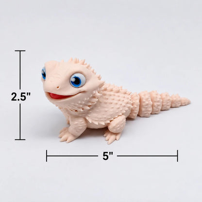 Toypetals Articulated Bearded Dragon Lizard – 3D Printed Realistic Reptile Figure, Flexible Poseable Animal Toy, Collectible Desk Decor, Sensory Fidget, Gift for Reptile Lovers