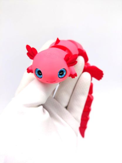 Toypetals Articulated Axolotl Lizard – 3D Printed Cute Reptile Figure, Flexible Poseable Animal Toy, Collectible Desk Decor, Sensory Fidget, Gift for Reptile Lovers