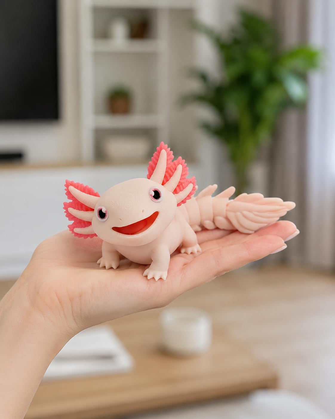 Toypetals Articulated Axolotl Lizard – 3D Printed Realistic Reptile Figure, Flexible Poseable Animal Toy, Collectible Desk Decor, Sensory Fidget, Gift for Reptile Lovers