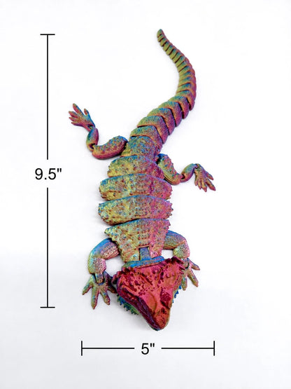 Toypetals Articulated Bearded Dragon Lizard – 3D Printed Realistic Reptile Figure, Flexible Poseable Animal Toy, Collectible Desk Decor, Sensory Fidget, Gift for Reptile Lovers