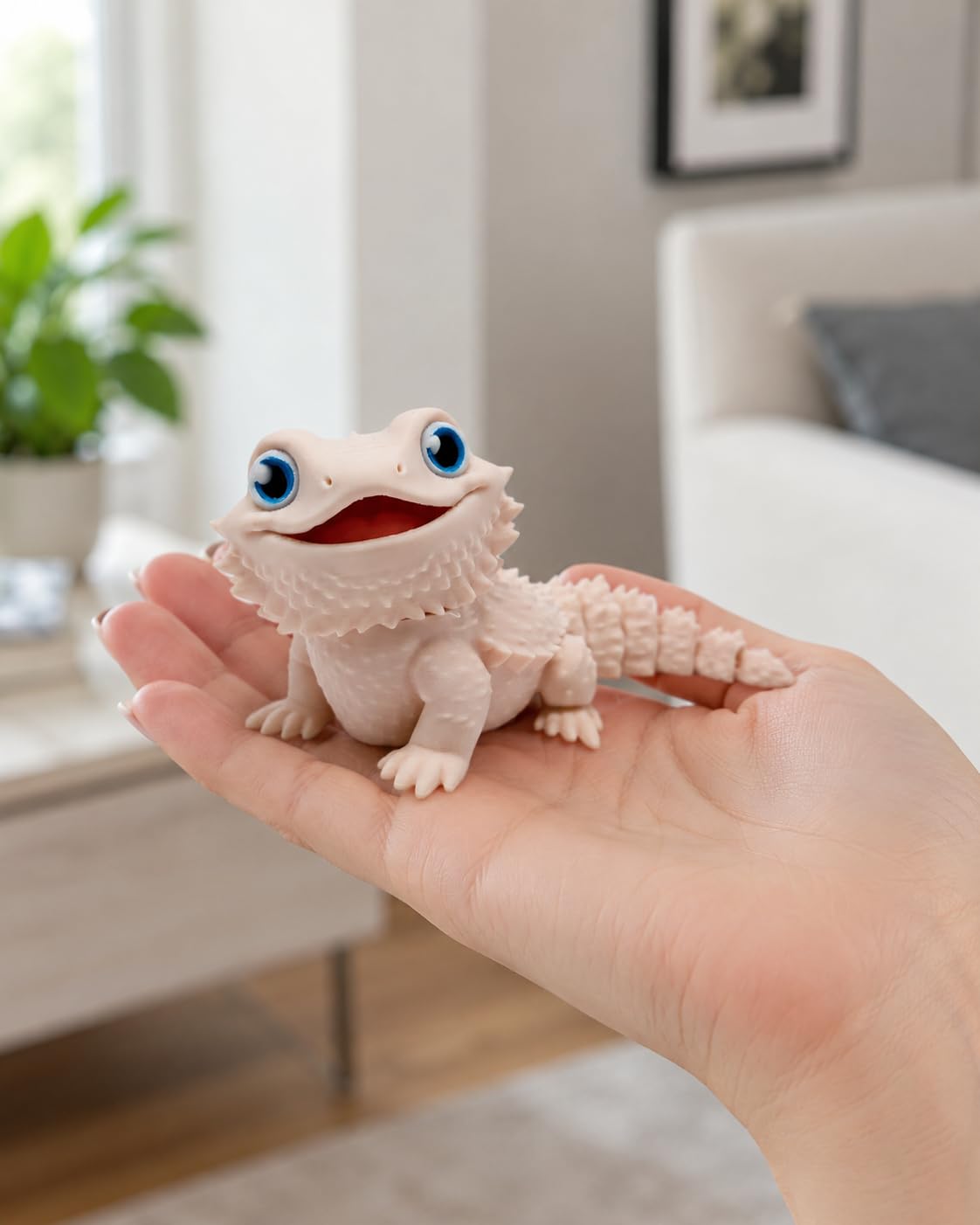 Toypetals Articulated Bearded Dragon Lizard – 3D Printed Realistic Reptile Figure, Flexible Poseable Animal Toy, Collectible Desk Decor, Sensory Fidget, Gift for Reptile Lovers
