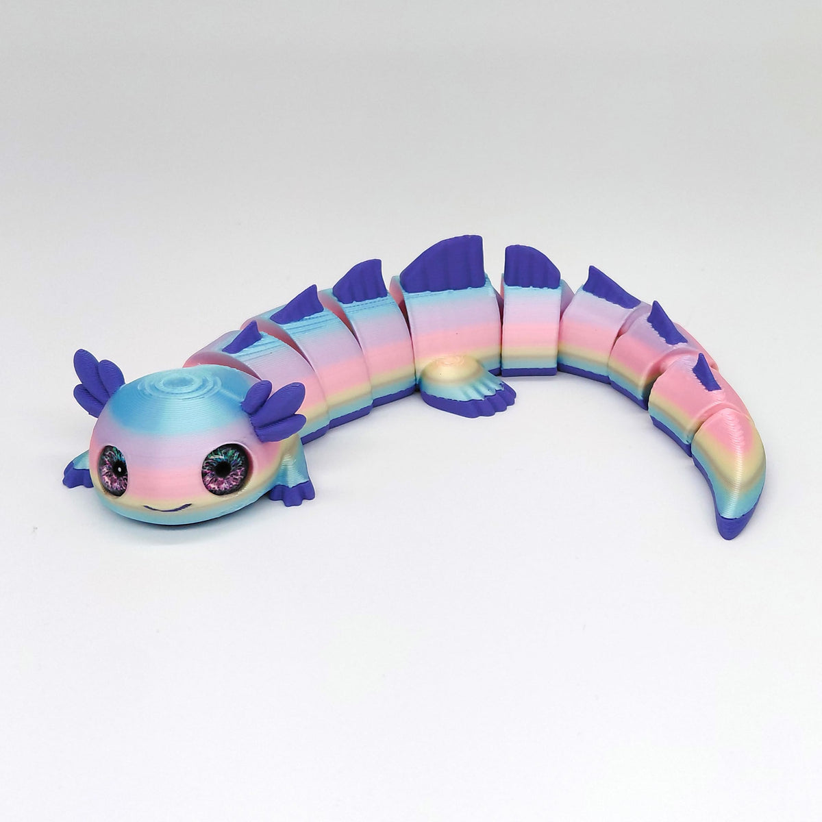 Toypetals Articulated Axolotl Lizard – 3D Printed Cute Reptile Figure, Flexible Poseable Animal Toy, Collectible Desk Decor, Sensory Fidget, Gift for Reptile Lovers