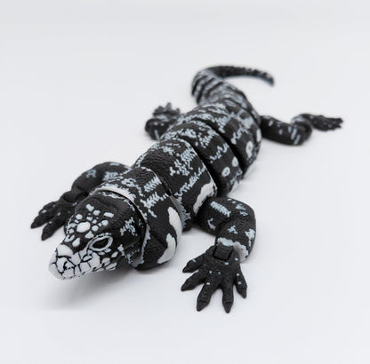 Articulated Tegu Lizard – 3D Printed Realistic Reptile Figure, Flexible Poseable Animal Toy, Collectible Desk Decor, Sensory Fidget, Gift for Reptile Lovers