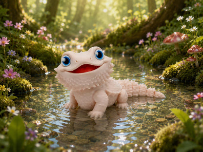 Toypetals Articulated Bearded Dragon Lizard – 3D Printed Realistic Reptile Figure, Flexible Poseable Animal Toy, Collectible Desk Decor, Sensory Fidget, Gift for Reptile Lovers