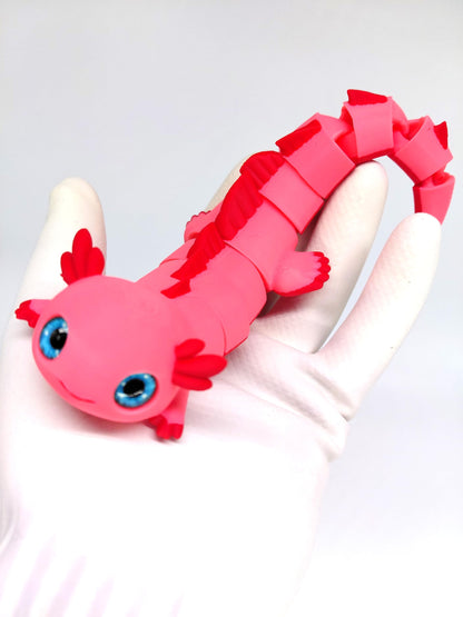 Toypetals Articulated Axolotl Lizard – 3D Printed Cute Reptile Figure, Flexible Poseable Animal Toy, Collectible Desk Decor, Sensory Fidget, Gift for Reptile Lovers