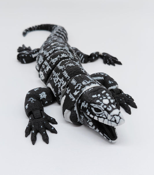 Articulated Tegu Lizard – 3D Printed Realistic Reptile Figure, Flexible Poseable Animal Toy, Collectible Desk Decor, Sensory Fidget, Gift for Reptile Lovers
