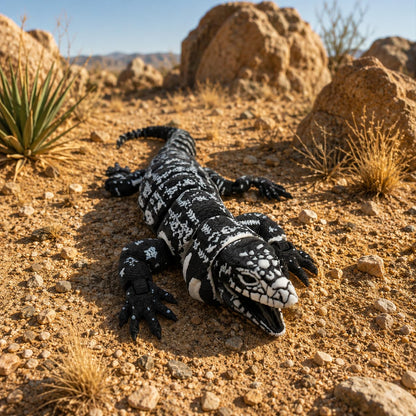 Articulated Tegu Lizard – 3D Printed Realistic Reptile Figure, Flexible Poseable Animal Toy, Collectible Desk Decor, Sensory Fidget, Gift for Reptile Lovers